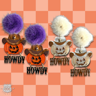 Howdy pumpkin earring