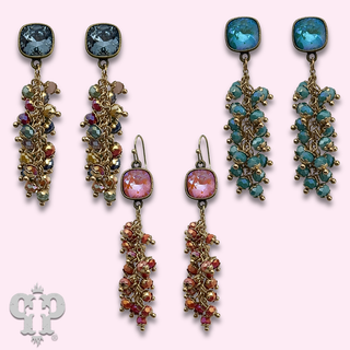 Cluster bead fringe earring with crystals from Swarovski®- LC