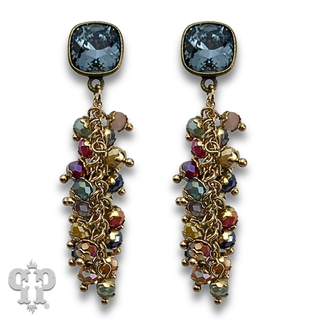 Cluster bead fringe earring with crystals from Swarovski®- LC