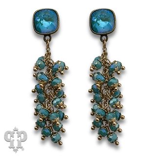 Cluster bead fringe earring with crystals from Swarovski®- LC