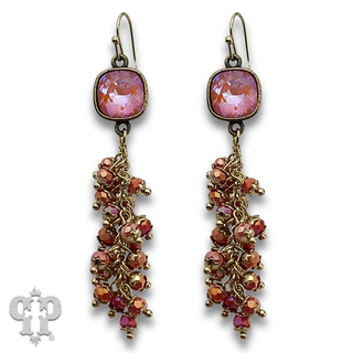 Cluster bead fringe earring with crystals from Swarovski®- LC