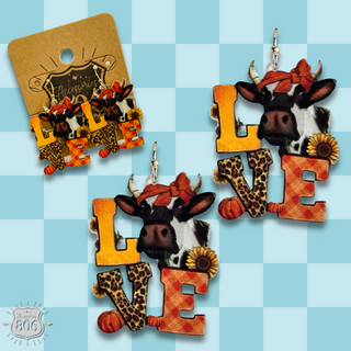 Love cow fall earring