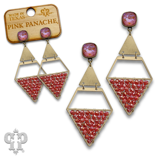 Diamond teardrop earring with woven beads with crystals from Swarovski®- LC
