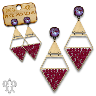 Diamond teardrop earring with woven beads with crystals from Swarovski®- LC