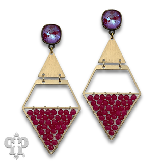 Diamond teardrop earring with woven beads with crystals from Swarovski®- LC