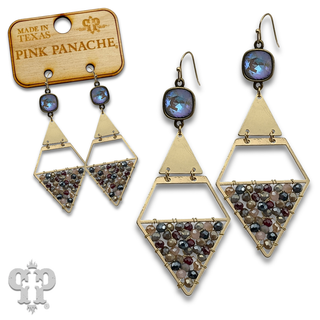 Diamond teardrop earring with woven beads with crystals from Swarovski®- LC