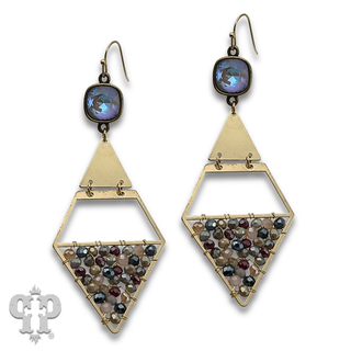 Diamond teardrop earring with woven beads with crystals from Swarovski®- LC