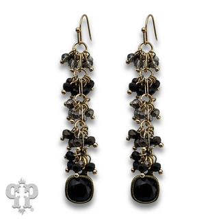 Bead cluster waterfall earring with crystals from Swarovski®