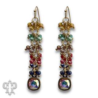 Bead cluster waterfall earring with crystals from Swarovski®
