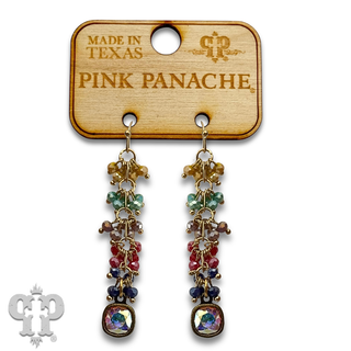 Bead cluster waterfall earring with crystals from Swarovski®