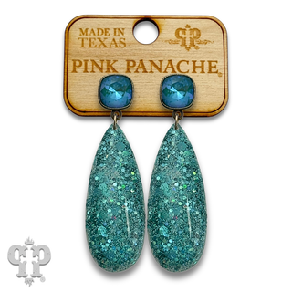 Glitter acrylic teardrop earringwith crystals from Swarovski®- LC