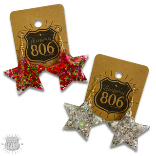 Glitter star earring