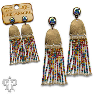 Fringe seed bead earring with crystals from Swarovski®