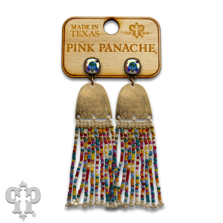 Fringe seed bead earring with crystals from Swarovski®