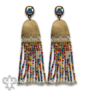 Fringe seed bead earring with crystals from Swarovski®