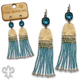 Fringe seed bead earring with crystals from Swarovski®