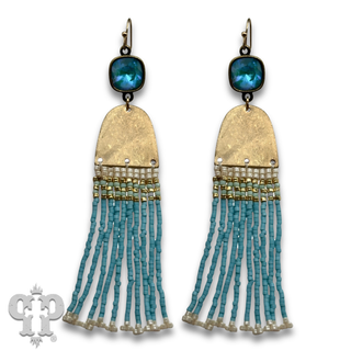 Fringe seed bead earring with crystals from Swarovski®