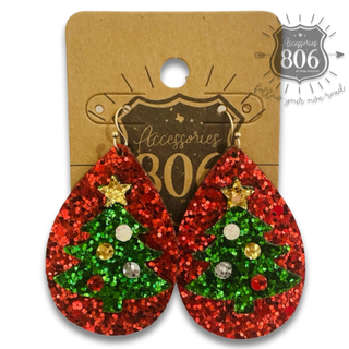 Christmas sequin teardrop earring