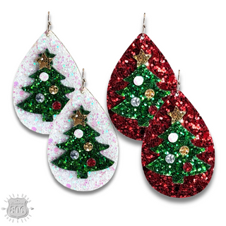 Christmas sequin teardrop earring