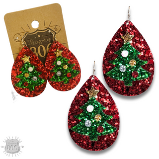 Christmas sequin teardrop earring