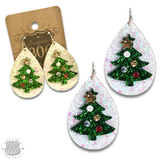 Christmas sequin teardrop earring