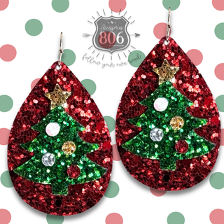 Christmas sequin teardrop earring
