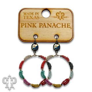Seed bead woven circle earring with crystals from Swarovski®- LC