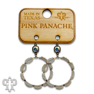 Seed bead woven circle earring with crystals from Swarovski®- LC