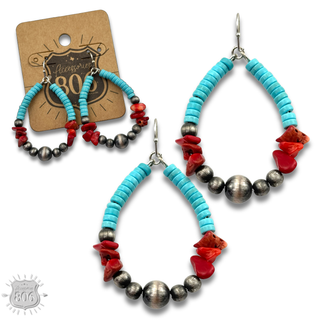 Stone chip teardrop earring