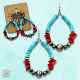 Stone chip teardrop earring
