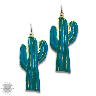 Painted saguaro cactus earring