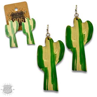 Painted saguaro cactus earring