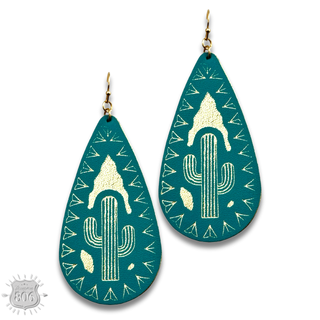 Saguaro cactus teardrop earring
