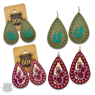 Prickly pear teardrop earring