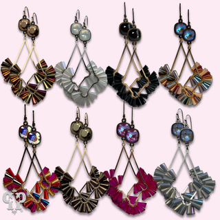 Teardrop earring with fluted beads with crystals from Swarovski®- LC