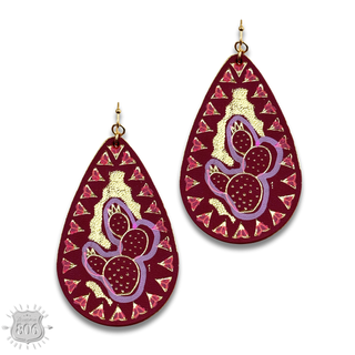 Prickly pear teardrop earring