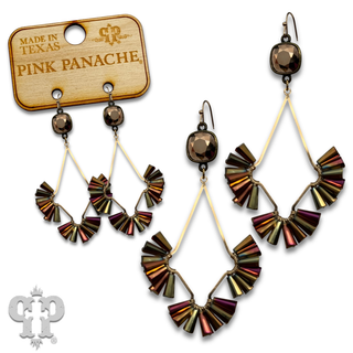 Teardrop earring with fluted beads with crystals from Swarovski®- LC