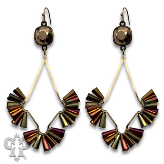 Teardrop earring with fluted beads with crystals from Swarovski®- LC
