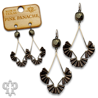 Teardrop earring with fluted beads with crystals from Swarovski®- LC