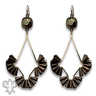 Teardrop earring with fluted beads with crystals from Swarovski®- LC
