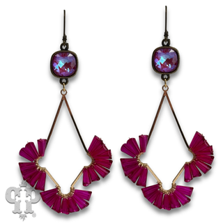 Teardrop earring with fluted beads with crystals from Swarovski®- LC