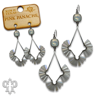 Teardrop earring with fluted beads with crystals from Swarovski®- LC