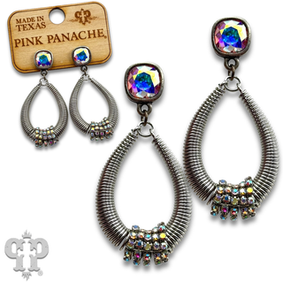 Coil design teardrop earring with Austrian crystal
