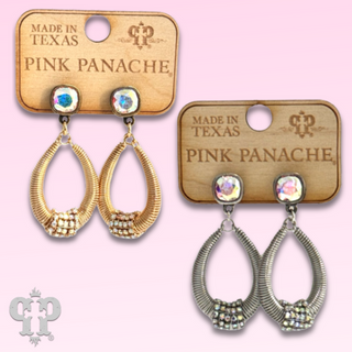 Coil design teardrop earring with Austrian crystal