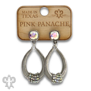 Coil design teardrop earring with Austrian crystal