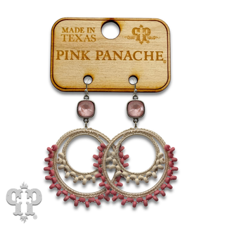 Macrame woven double circle earring with crystals from Swarovski®