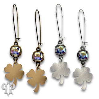 Clover charm earring with crystals from Swarovski®