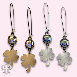 Clover charm earring with crystals from Swarovski®