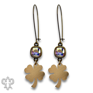 Clover charm earring with crystals from Swarovski®