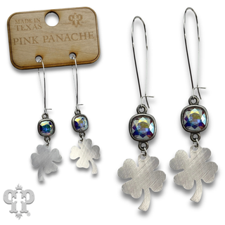 Clover charm earring with crystals from Swarovski®